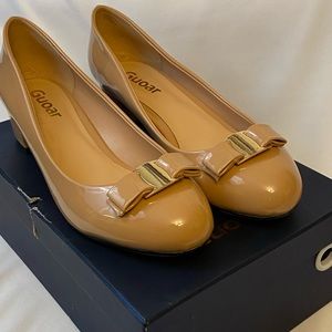Guoar Women’s Closed Toe Bowknot Pumps, Size 10